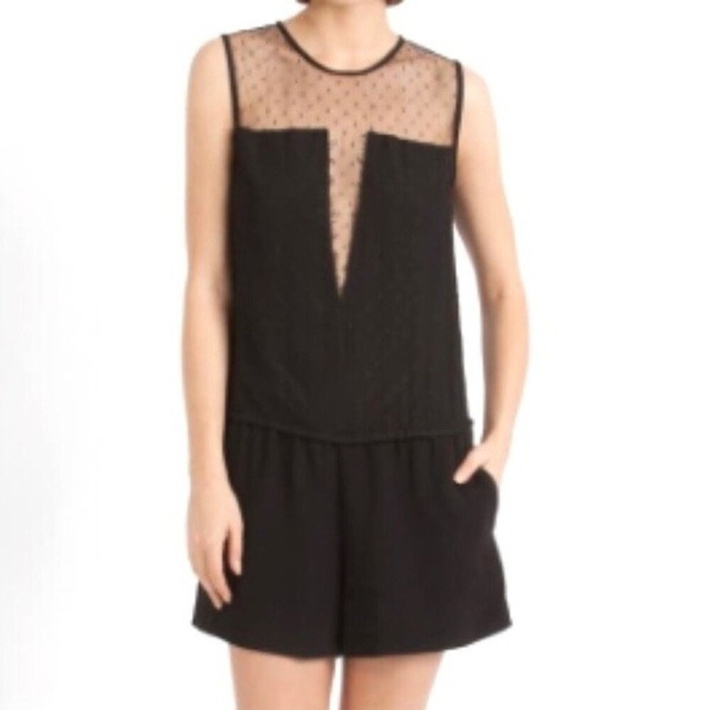 MAJE Lace Yoke Black Romper 38 US 6